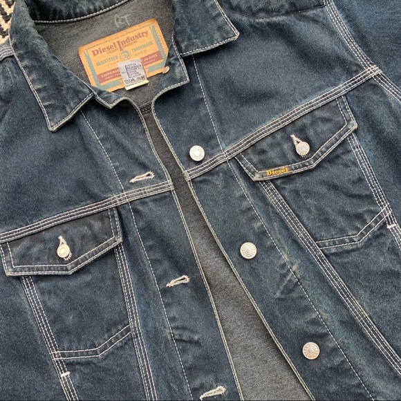 *Perfect Condition* Vintage Diesel Stars Series Denim Jacket size L - Picture 4 of 8